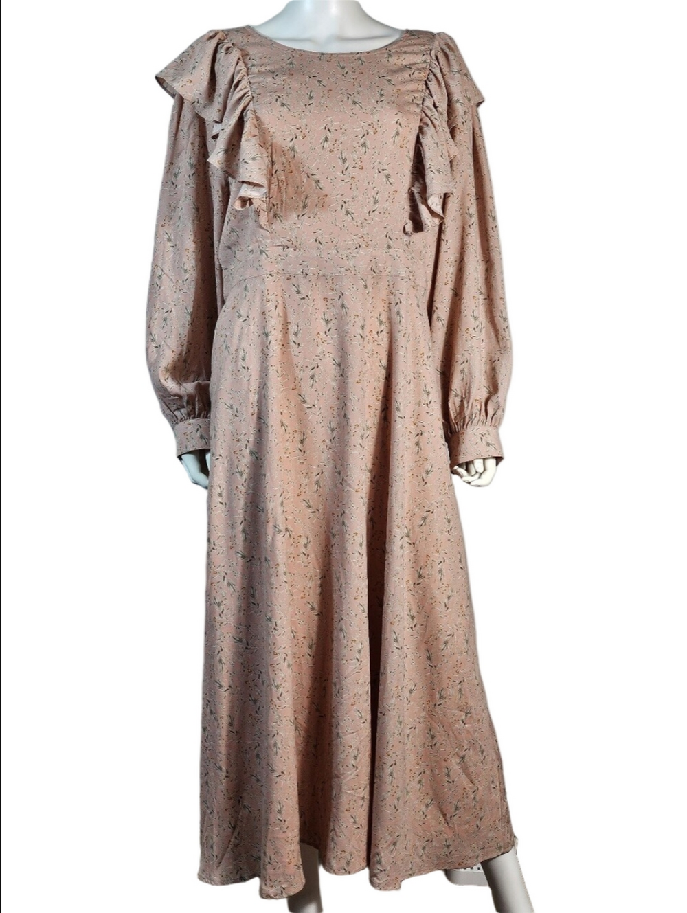 NWT Roolee True Love's Kiss Blush Pink Floral Nursing Mom Ruffle Maxi Dress - Picture 3 of 16
